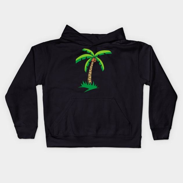 Palm Tree Cartoon Kids Hoodie by sifis